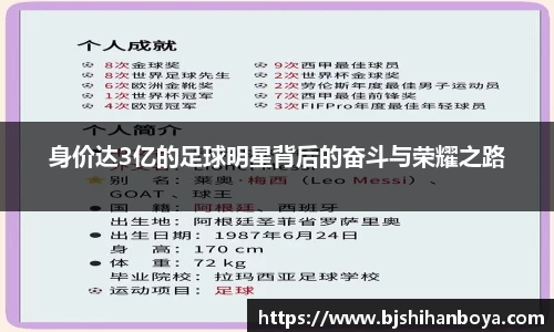 身价达3亿的足球明星背后的奋斗与荣耀之路